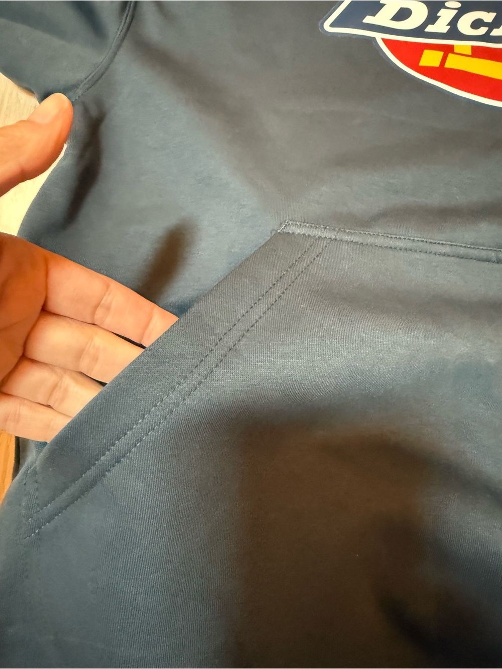 Dickies Men's Logo Pullover Fleece Hoodie, Water Repellent, Dark Navy,Large - Picture 4 of 10